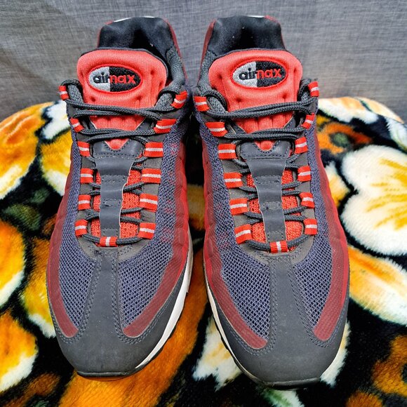 %Size 9.5 Nike Air Max 95 Men No-Sew Anthracite Challenge Laser Crimson A7 main image 5